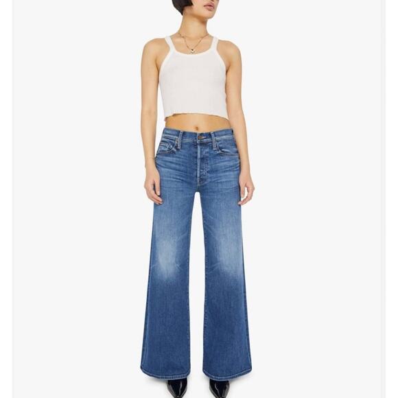 Mother Sixth Sense The Tomcat Roller Sneak Wide Leg Jean NWT Size 26 - Picture 2 of 12
